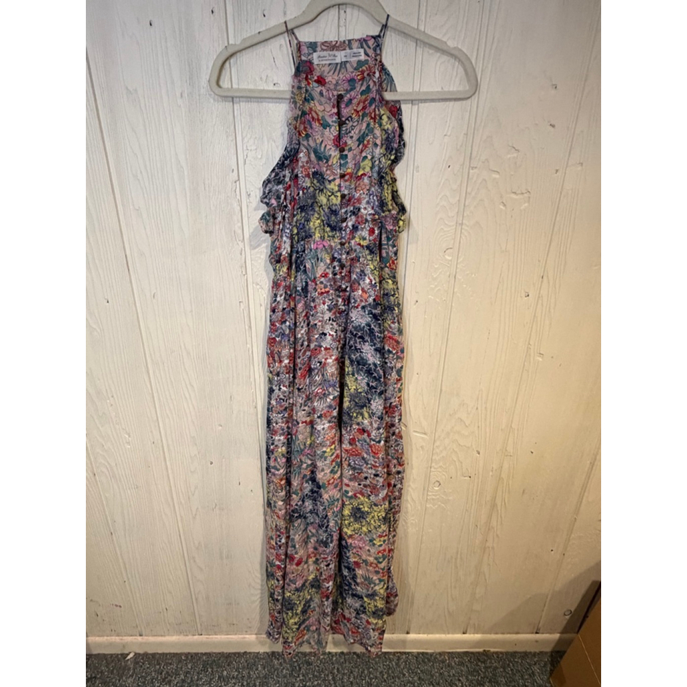 Meadow Rue by Anthropologie XS Pink Multicolor Floral Maxi Dress